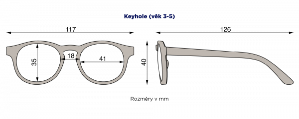 BABIATORS Keyhole slnečné okuliare, čierne, 3-5 rokov
