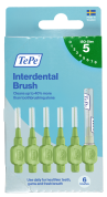 TePe Original medzizubné kefky z bioplastu 0,8 mm, zelené, 6 ks, krabička