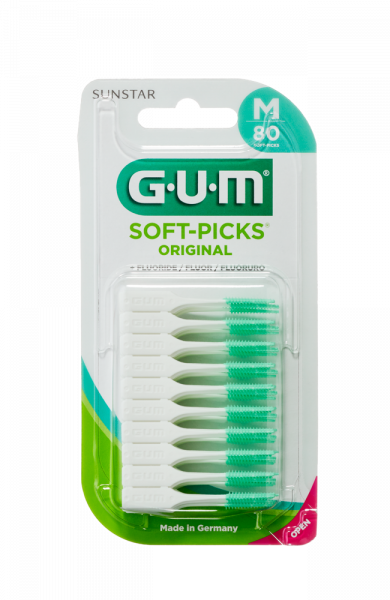 GUM Soft-Picks masážna medzizubná kefka s fluoridmi- velikost Regular, ISO 1 (80 ks)