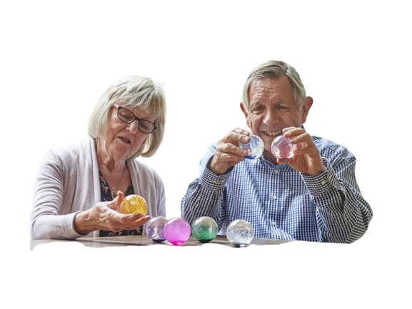 Zmyslové trblietavé gule, rôzne farebné, 1 kus