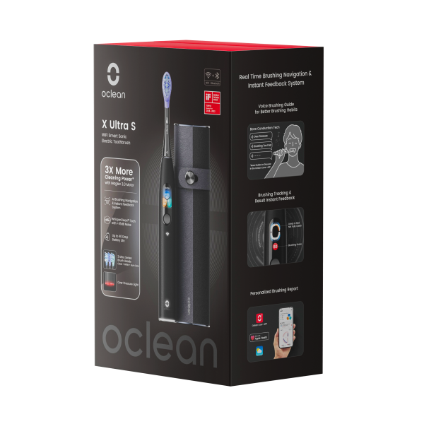 Oclean X Ultra Set Black puzdro a sonická kefka, čierna