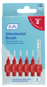 TePe Original medzizubné kefky z bioplastu 0,5 mm, červené, 6 ks, krabička