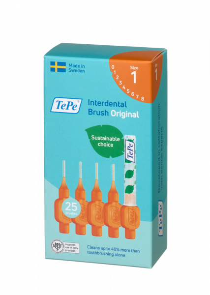 TePe Original medzizubné kefky z bioplastov 0,45 mm, oranžové, 25 ks