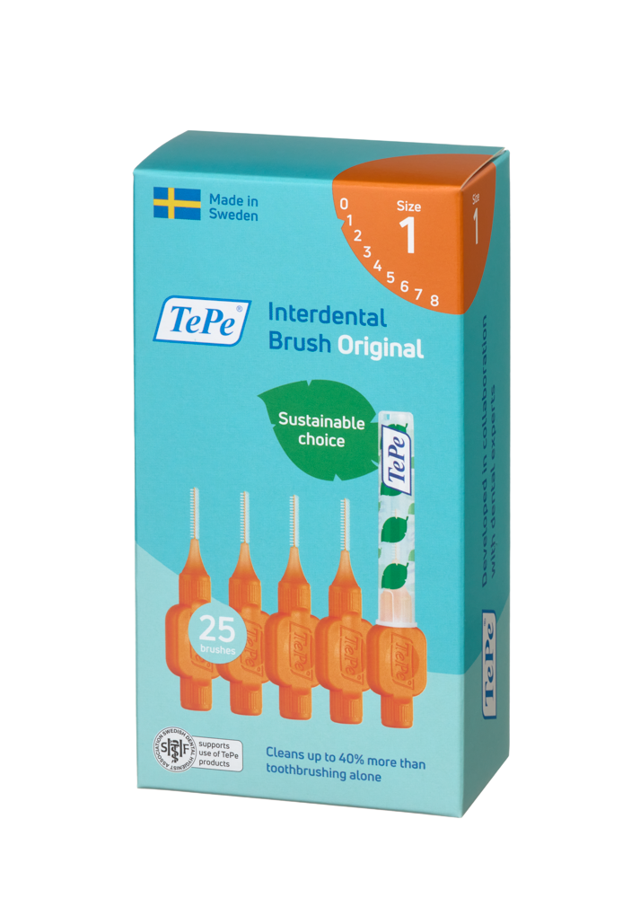 TePe Original medzizubné kefky z bioplastov 0,45 mm, oranžové, 25 ks