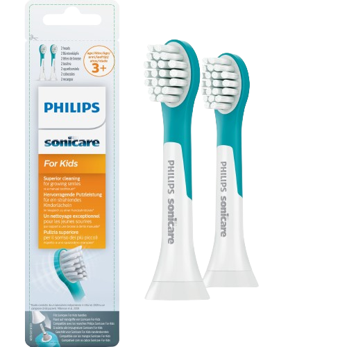 Philips Sonicare for Kids Mini HX6032/33 Kompaktná veľkosť hlavice sonickej kefky pre deti od 3 rokov, 2 ks