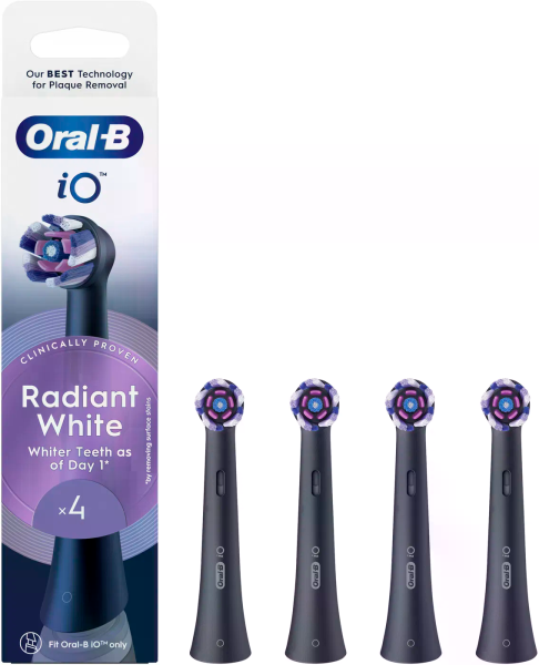 Oral-B iO Radiant White Black náhradné hlavice, 4 ks