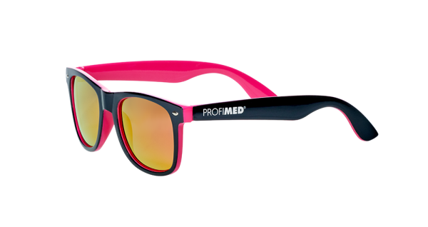 Okuliare Profimed čierno/ružové s zrkadlovými sklami UV 400 polarizačné